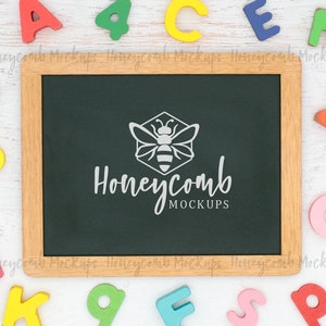 Blank Chalkboard Mockup, Horizontal Chalkboard Mockup, Back To School Sign Mockup, Styled Stock Photo, JPEG Mockup, Chalkboard Flat Lay