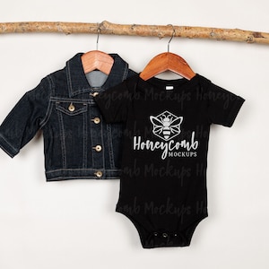 Bella Canvas 100B Black Mockup, Baby Bodysuit Mockup, Black One Piece Mockup, Hanging Mockup, Bella Canvas 100B Mockup, Gender Neutral