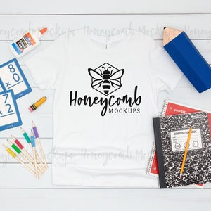 Bella Canvas White 3001Y Mockup, Youth Mockup, Kids White Shirt Mockup, Back To School Mockup, School Shirt Mockup, Kids School Mockup