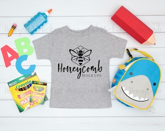 Bella Canvas Heather Athletic 3001T Mockup, Toddler Mockup, Kids Shirt Mockup, Back To School Mockup, Toddler Boy Mockup, Grey T-Shirt Mock