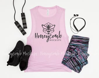 Lilac Bella Canvas 8803 Mockup, Women's Flowy Muscle Tank Mockup, Workout Mockup, 8803 Muscle Tank Mockup, 8803 Lilac Mockup, SVG Mockup