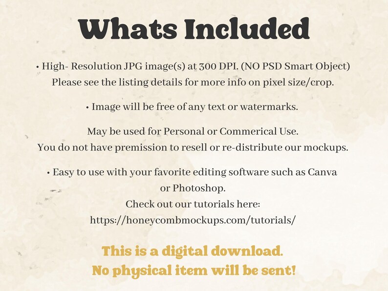 a poster with a description of what's included