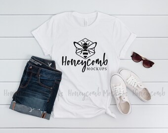 3001 Bella Canvas White Mockup, Bella Canvas Mockup, White T-Shirt Mockup, Summer Mockup, Women's T-Shirt Mockup, White 3001 Mockup