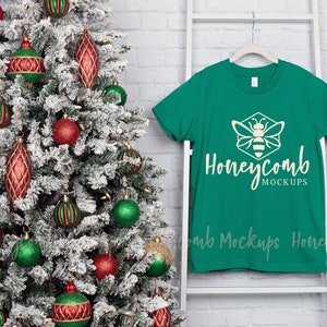 3001Y Kelly Mockup, Kids Christmas Mockup, Bella Canvas Kids Shirt Mockup, Bella Canvas 3001Y Mockup Kelly, Bella Canvas Youth Mockup