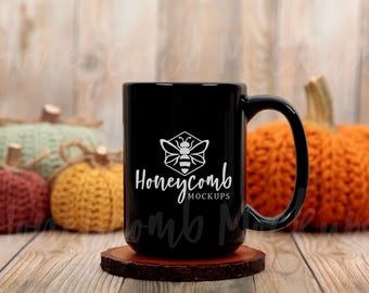 Schwarze Tasse Mockup, 15 oz schwarze Tasse Mockup, Herbst Tasse Mockup, Halloween Tasse Mockup, schwarze Kaffeetasse Mockup, Tasse Mockup, Kaffeetasse Mockup