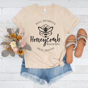 Bella Canvas 3001 Soft Cream Mockup, Soft Cream Bella + Canvas Mockup, 3BC001 Soft Cream Mockup, 3001 Flat Lay Mockup, 3001 Spring Mockup