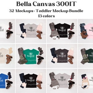 Bella Canvas 3001T Mockup Bundle, Toddler Mockup Bundle, Toddler Christmas Mockup, Bella Canvas Toddler Mockup, Kids Tshirt Mockup Bundle
