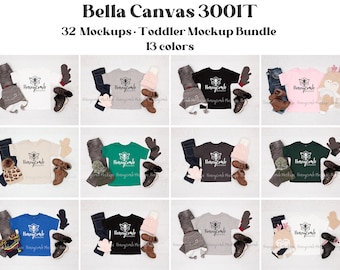 Bella Canvas 3001T Mockup Bundle, Toddler Mockup Bundle, Toddler Christmas Mockup, Bella Canvas Toddler Mockup, Kids Tshirt Mockup Bundle