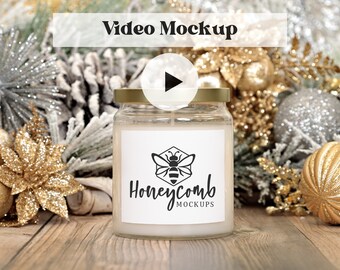 Kaarsvideo, 9oz kaarsvideomodel, kerstkaarsmodelvideo, bedrukte munt 9oz apothekerspot kaarsmodel, kaarslabelmodel
