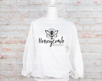 White Gildan 18000 Sweatshirt , Mannequin Mockup, Blank Sweatshirt Mockup, SVG Mockup,  Gildan Mockup, Crewneck Sweatshirt Mockup