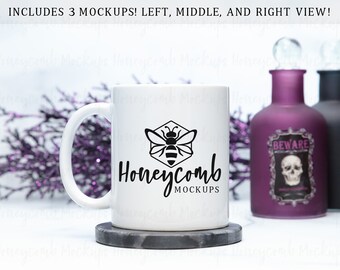 11oz White Mug Mockup, Halloween Mug Mockup, Coffee Mug Mockup, Witchy Mug Mockup, 11oz Mug Mockup, Gothic Mug Mockup, Blank Mug Mockup