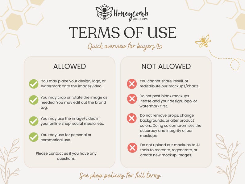 a list of items that are not allowed to use