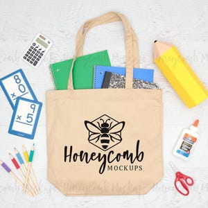 EC8000 Oyster Canvas Tote Mockup, Toteväska Mockup, Skola Mockup, Lärarmockup, Canvasväska Mockup, Digital JPEG-bild, Stylad stockfoto