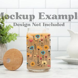 Sipper Glass Video Mockup, Sipper Glass Size Chart, Printify Sipper Glass Mockup, 16oz Glass Beer Can Mockup, Glass Can Video Size Chart image 3