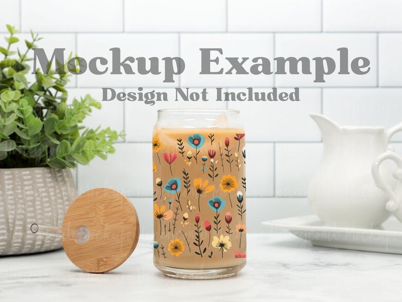 Sipper Glass Video Mockup, Sipper Glass Size Chart, Printify Sipper Glass Mockup, 16oz Glass Beer Can Mockup, Glass Can Video Size Chart image 3
