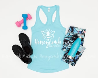 Cancun Next Level 1533 Tank Top Mockup, Women's Ideal Racerback Tank Mockup, Workout Mockup, Tank Top Flatlay, 1533 Mockup, Next Level Mock