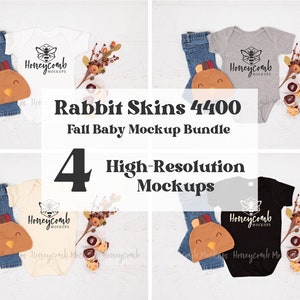 4400 Mockup Bundle, Rabbit Skins 4400 Mockup, Baby Bodysuit Mockup, 4400 Baby Mock Up, Fall Baby Mockup, Thanksgiving Mockup, Rabbit Skins