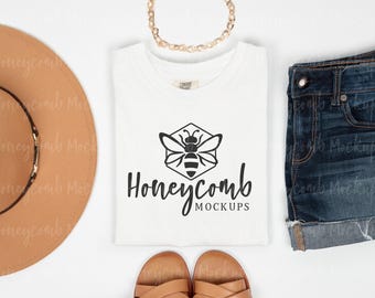 Comfort Colors 1717 White Mockup, C1717 White Mockup, Comfort Colors White Mockup, Summer 1717 Mockup, White Shirt Mockup, Trendy Mockup