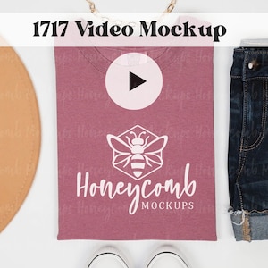 Video Mockup, Comfort Colors 1717 Berry Mockup, Shirt Video Mockup, Comfort Colors Berry Mockup, Summer Boho 1717 Mockup, Berry Shirt Mockup