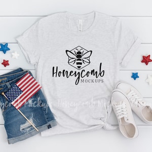 4th of July Mockup, Ash Bella Canvas 3001 Mockup, Patriotic Shirt Mockup, Fourth of July 3001 Mockup, Bella Canvas Mockup, 3001 July Fourth