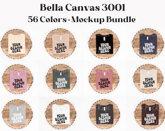 Bella Canvas 3001 Tshirt Mockup Bundle, Folded Tshirt Mockup Bundle, Bella Canvas Tshirt Bundle, 3001 Folded Mockup, Minimal 3001 Mockup