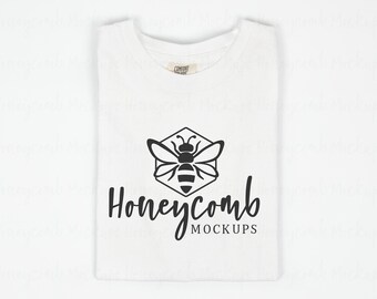 Comfort Colors White 1717 Mockup, C1717 Mockup, 1717 White Mockup, Comfort Colors White Mockup, Folded Shirt Mockup, White Shirt Mock Up