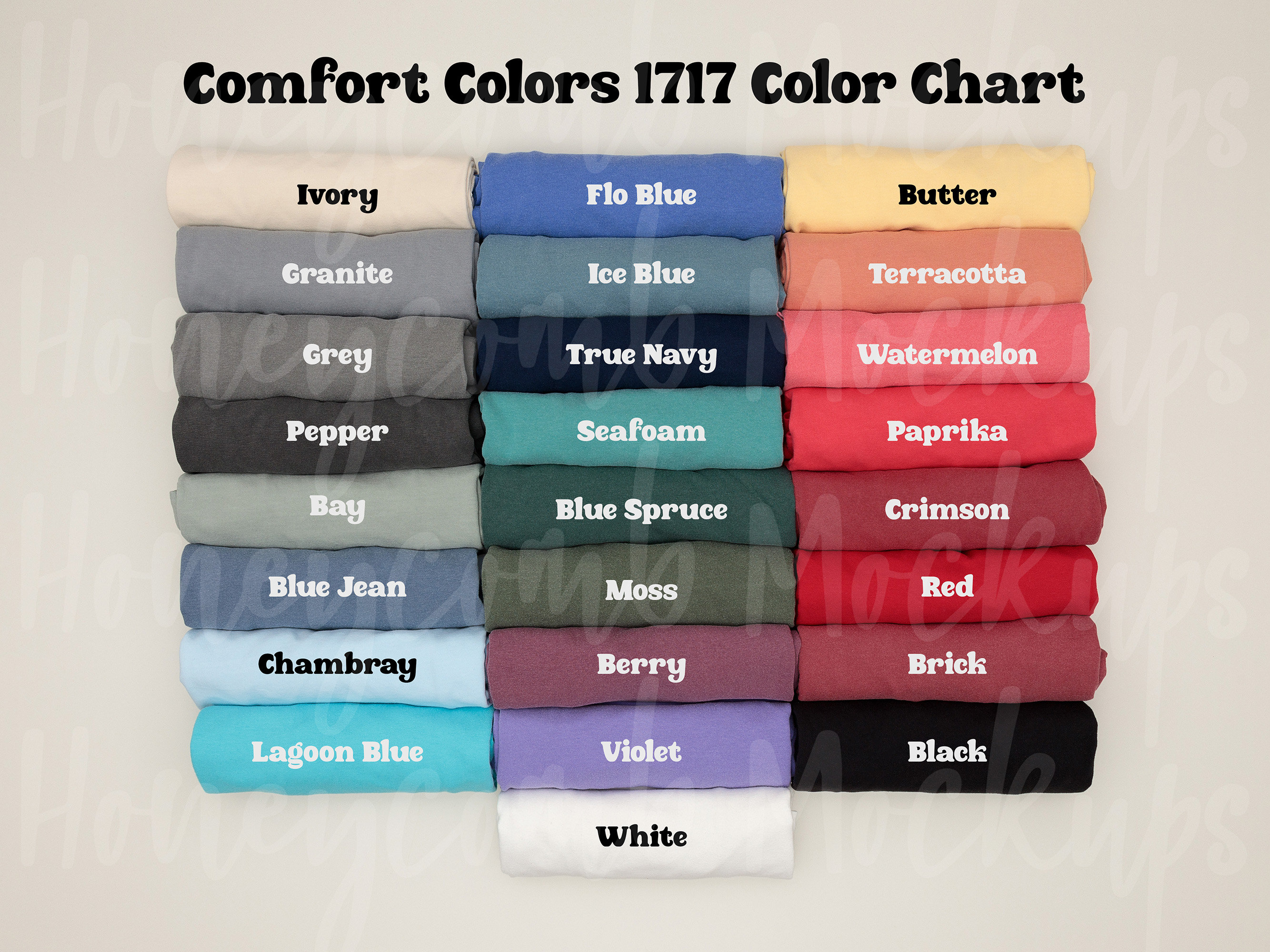 1717 Color Chart for Printful Users, Editable Canva Template Color ...