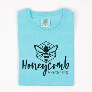Comfort Colors 1717 Lagoon Blue Mockup, Lagoon Blue Comfort Colors Mockup, 1717 Mockup Flat Lay, Real Photo Mockup, C1717 Mock Up Lagoon