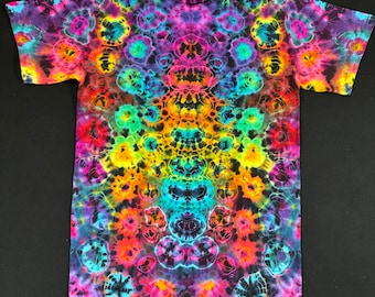 S. Fancy Rainbow Kenney Style tie dye shirt. Handmade rainbow goodness.