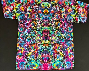 XL Psychedelic confetti  Kenney Style tie dye shirt. Handmade rainbow goodness.