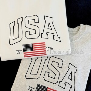 Embroidered American Flag Bow Sweatshirt main image 0