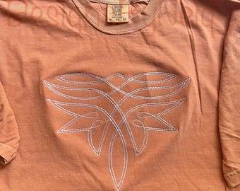 Chemise brodée au point de botte, chemise de cow-girl tendance aux couleurs confort, chemise de rodéo, cow-girl boho, chemise western rétro, cadeau pour elle