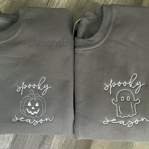 Halloween-sweater, spookachtig seizoen geborduurd sweatshirt, herfstshirt