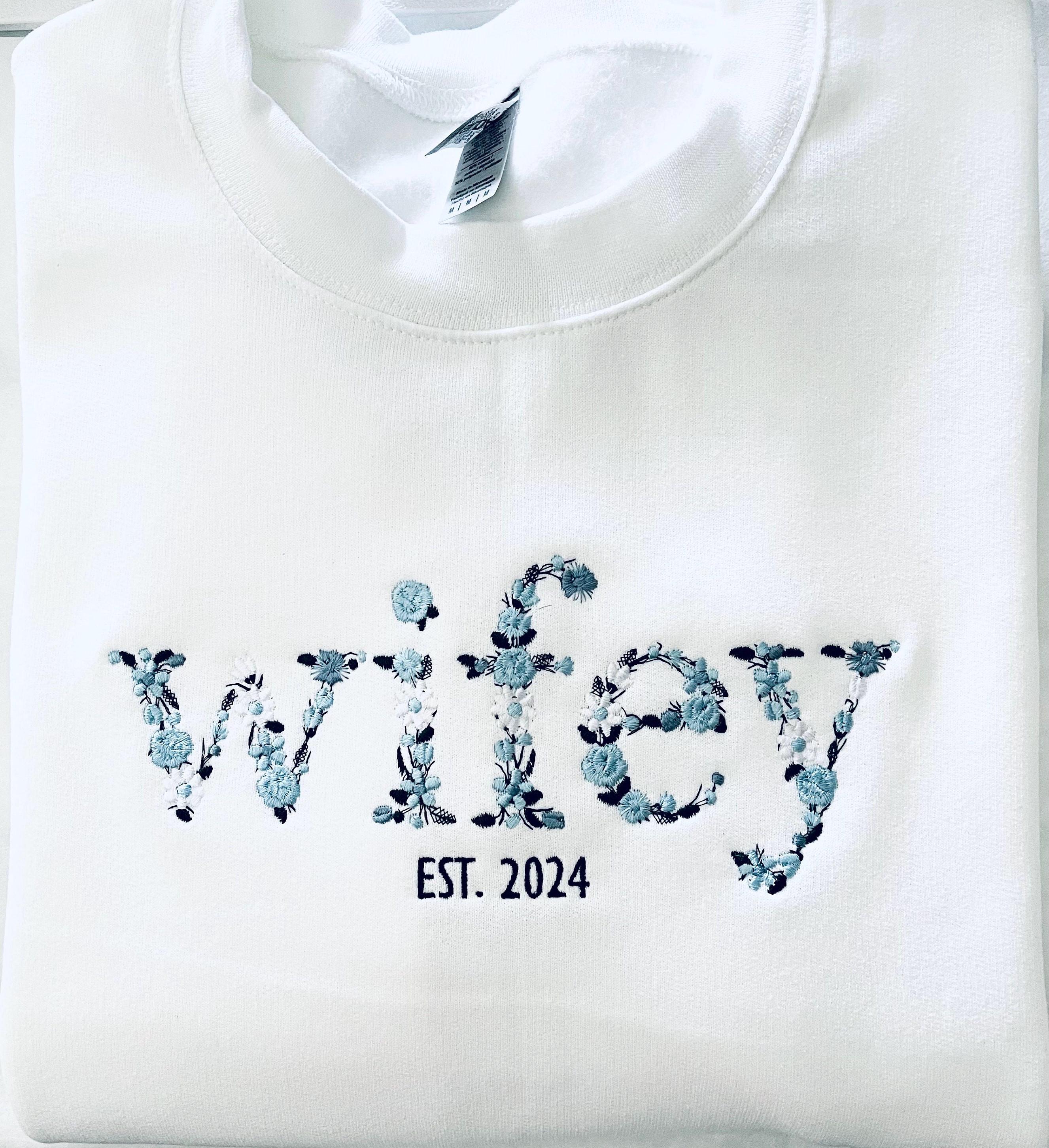 Fleur De Lavande Sweat-shirt Brodé, Sweat-shirt Blanc Pour Femme à