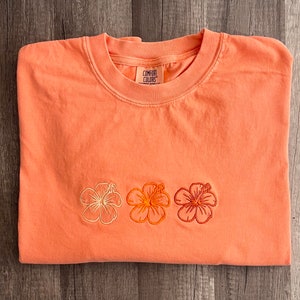 Hartford Tuva short sleeve embroidered top - hibiscus main image 0