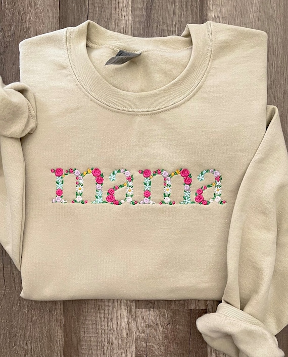 Custom Mama Embroidered Sweatshirt With Kids Names