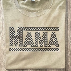 Checkered Mama graphic tee , retro mama sweatshirt, Moto shirt, Race mom, gift for her