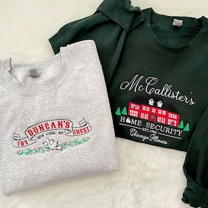 Embroidered Retro 90s Christmas movie crewneck swetashirt, Home Alone inspired, christmas sweatshirt, gift for her