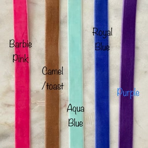 Velvet Skinny Long Bows ,Long Tail Skinny Velvet Bow, Double tail skinny velvet bows, Several colors available image 10