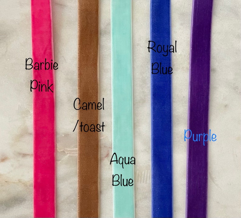 Velvet Skinny Long Bows ,Long Tail Skinny Velvet Bow, Double tail skinny velvet bows, Several colors available image 10