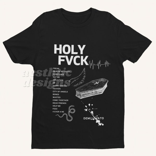 HOLY FVCK Demi Lovato Album Black & White T-Shirt