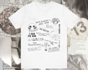 The Tortured Poets Department T-Shirt Tracklist Fan Merch Eras Graphic Tee