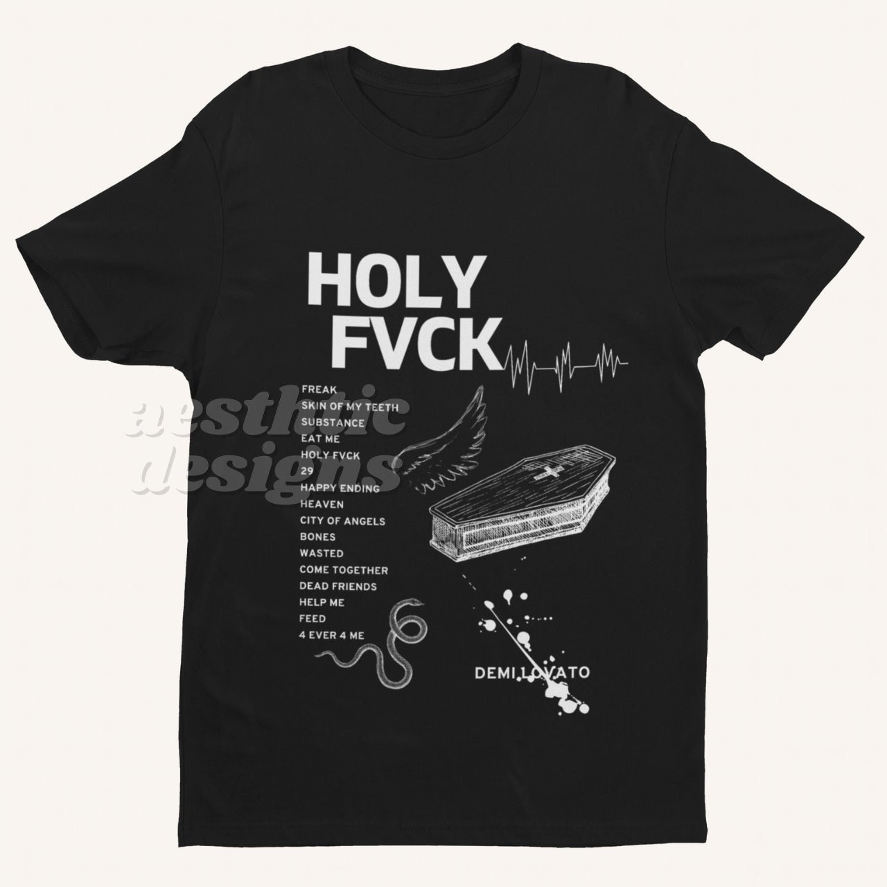 Demi Lovato Holy Fvck Tour Setlist 2022 Merch, Demi Lovato Denver Rosemont  Detroit Washington T-Shirt