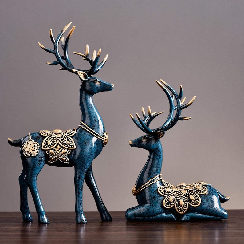 Modern 11.4 Large Deer Decorations Center Table Living Etsy