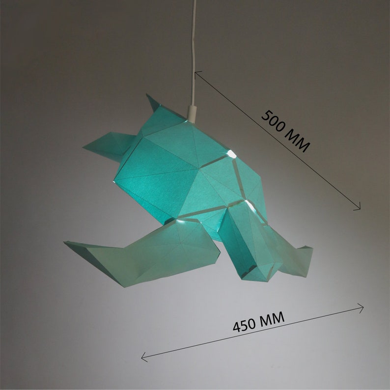 Kit de créations manuelles tortues de mer Lanterne en origami Lampe DIY Lampe lumineuse en papier pour chambre d'enfant Téléchargement instantané du PDF kit de création en papier image 7