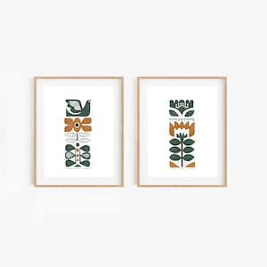 Printable Wall Art, Green Bedroom Wall Art, Neutral Wall Art, Abstract Wall Art, Set of 2, Living Room Print
