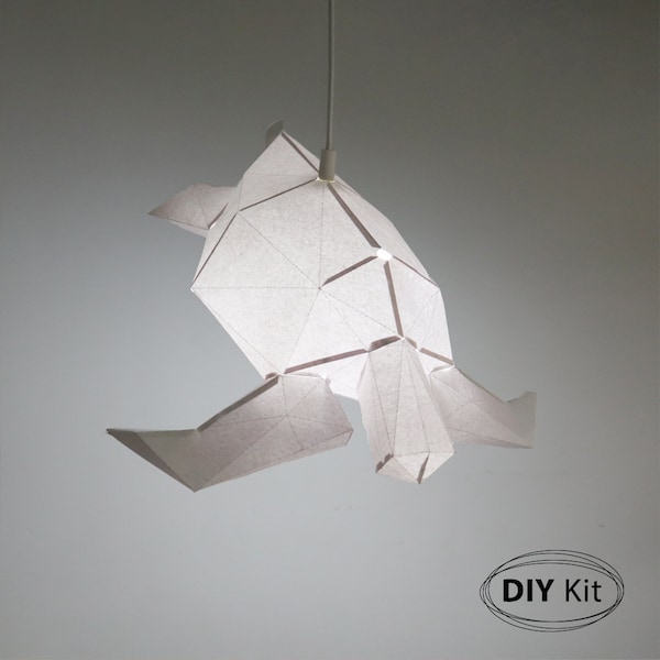 Sea Turtle DIY Papercraft Kit | Origami Lantern | DIY Lamp | Kids room Light Paper Lamp | Instant PDF Download (paper craft kit)