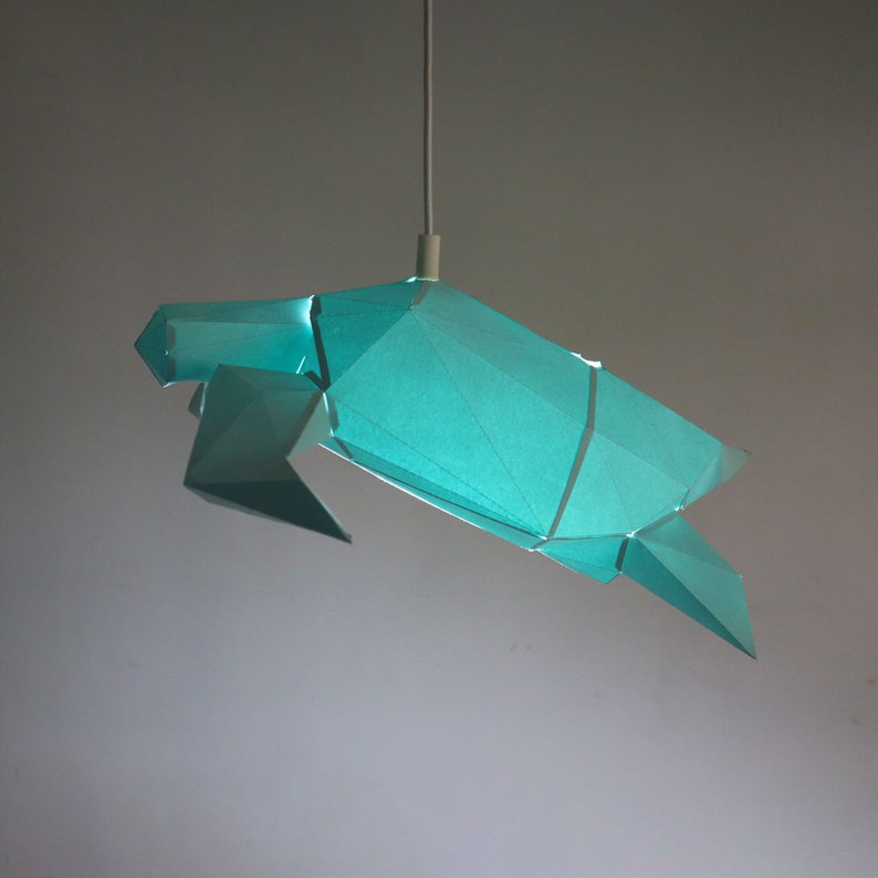 Kit de créations manuelles tortues de mer Lanterne en origami Lampe DIY Lampe lumineuse en papier pour chambre d'enfant Téléchargement instantané du PDF kit de création en papier image 6