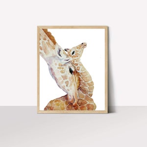 Watercolor handmade Giraffe Printable Wall Art | Animal Love | Digital Print | Instant Download Room Decor