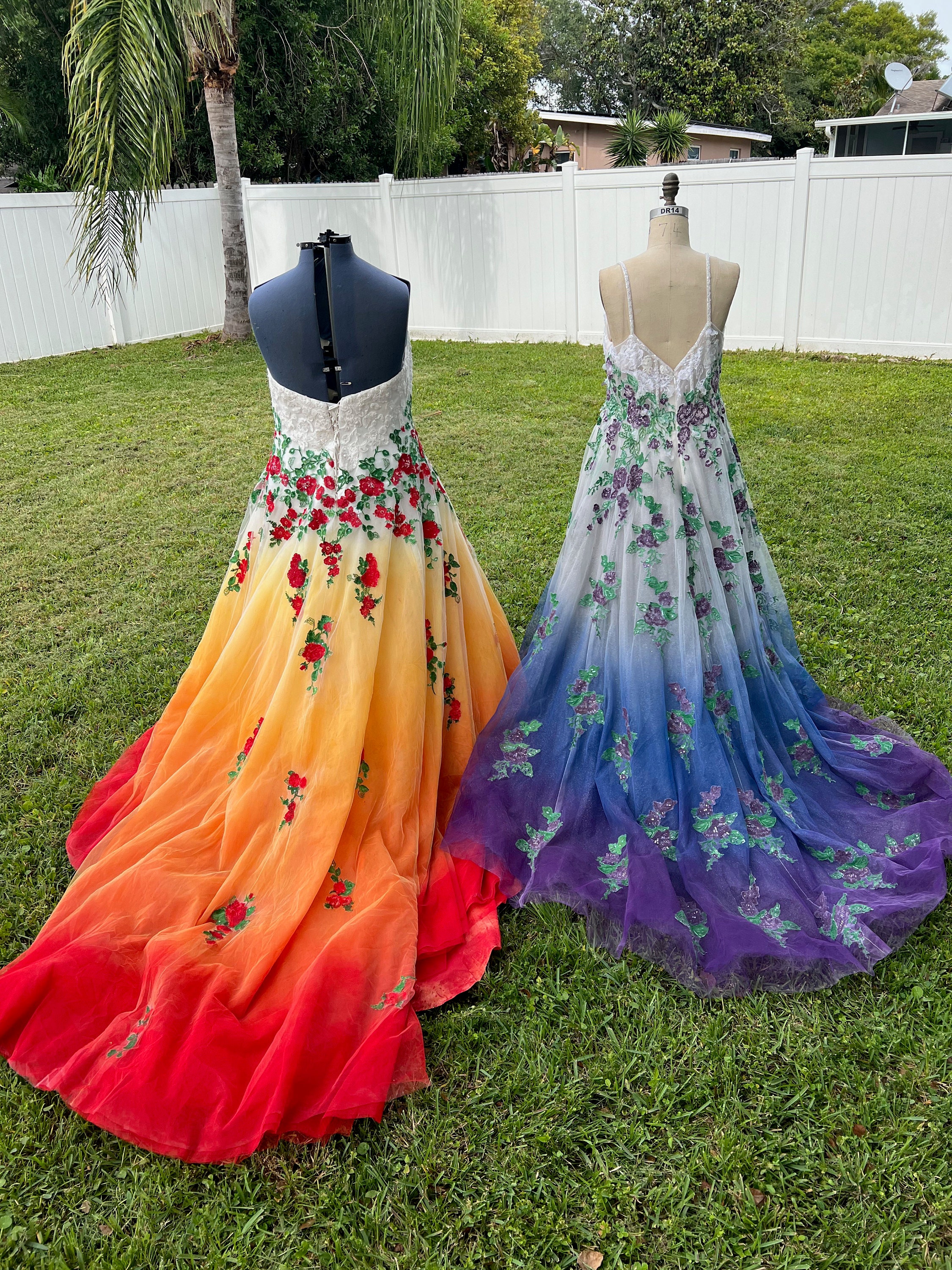 how to tie dye a wedding dress